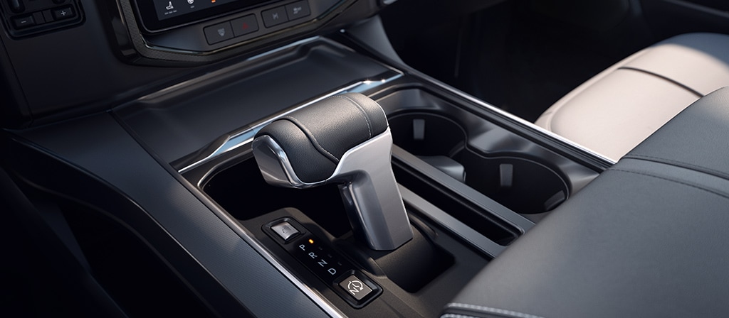 Close-up of the console in the interior of a 2025 Ford F-150® Lightning®