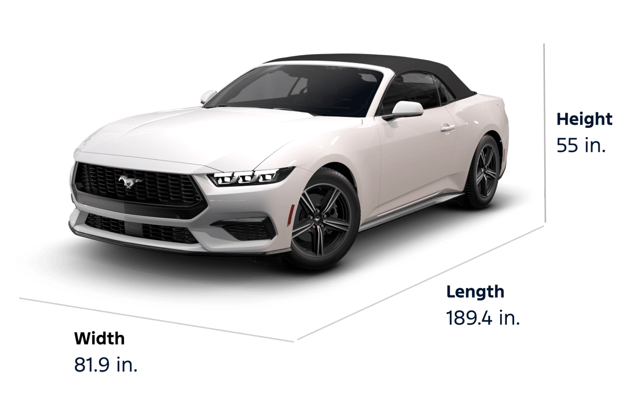 2025 Mustang® EcoBoost® Convertible Dimensions