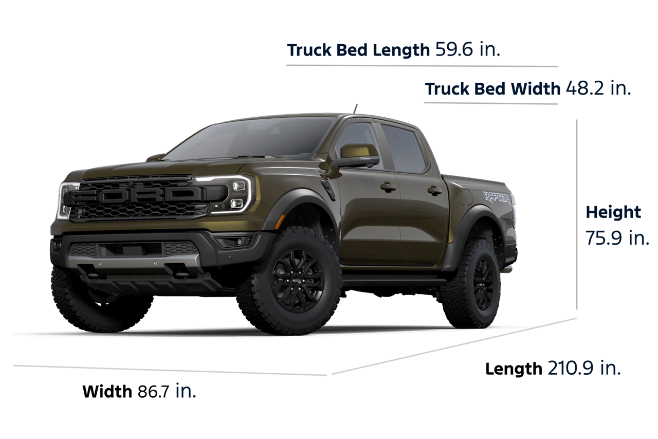 2025 Ford Ranger® Raptor® Dimensions