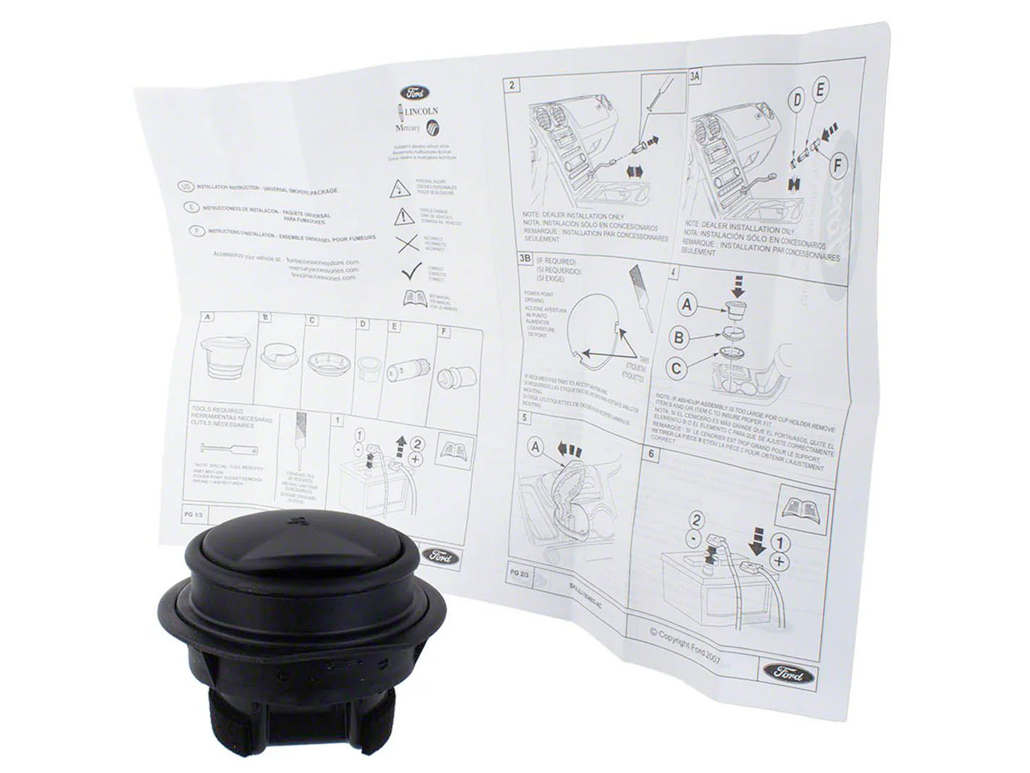 Ash Cup Coin Holder Kit w/o Lighter Element