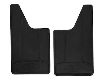 Premium Flat Black Splash Guards without Bright Accent, Front Pair