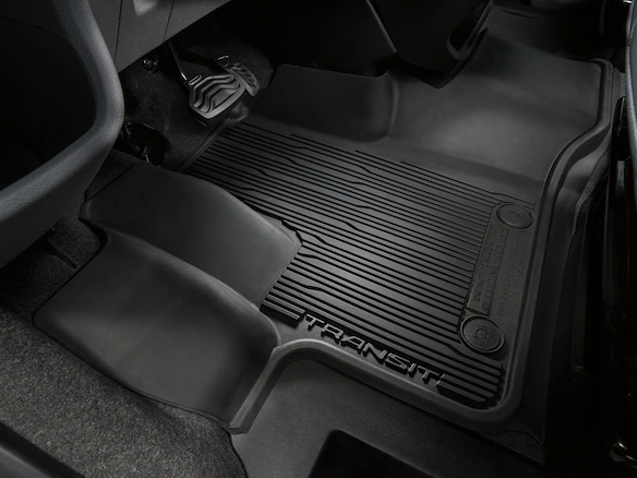 Transit 2023-2024 Black 2-Piece Front Tray Style Floor Liner for Use with Vinyl Flooring Main Image