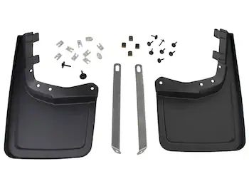 F-150 2022-2024 Molded Carbon Black Splash Guards, Rear Pair For F-150 Lightning