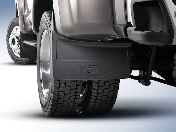 Super Duty 2023-2025 Black Molded Rear (DRW) Pair with Ford Oval Splash Guards without Wheel Lip Molding Only Main Image