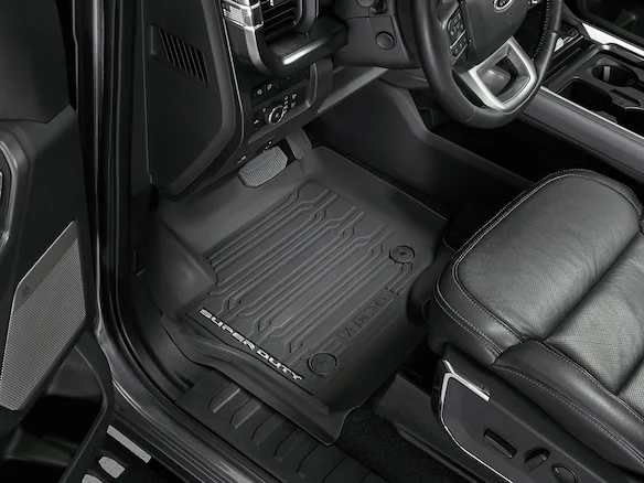 Super Duty 2023-2025 Black 3-Piece Tray Style Floor Liner for Carpet Flooring, for CrewCab w/o Underseat Storage Box Main Image