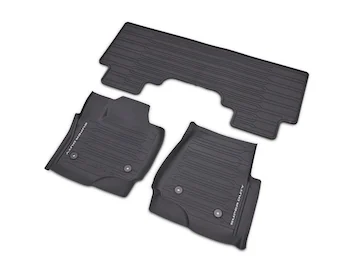 Super Duty 2023-2024 Black 3-Piece Tray Style Floor Liner for Vinyl Flooring, for SuperCab or CrewCab w/Underseat Storage Box