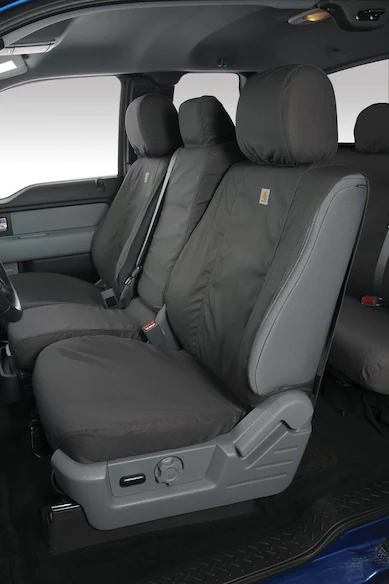 F-150 2015-2020 Covercraft Carhartt Protective Front Seat Covers 40/20/40 in Gravel Main Image