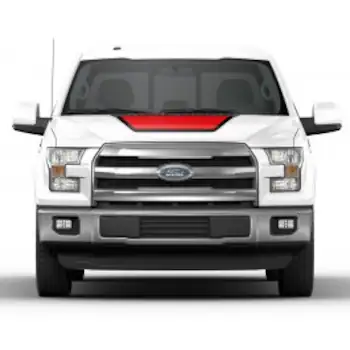 F-150 2015-2020 Red & Black Hood Cowl Stripe Kit