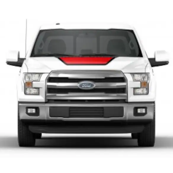 F-150 2015-2020 Red & Black Hood Cowl Stripe Kit Main Image