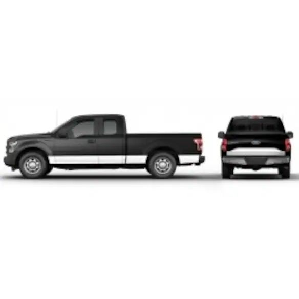 F-150 2015-2017 Gloss White Two Tone Body & Tailgate Stripe Kit Main Image