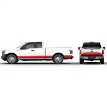 F-150 2015-2017 Red & Black Two Tone Body & Tailgate Stripe Kit