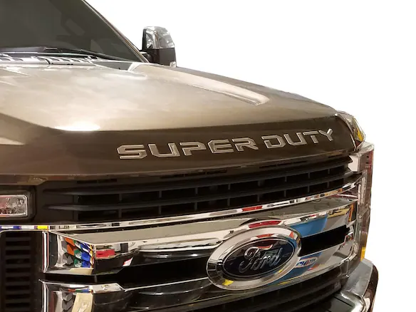 Super Duty 2017-2022 Black Platinum Lettering Hood Badge Main Image