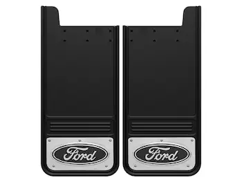 Super Duty 2017-2022 Gatorback Splash Guards Rear Pair w/ Stainless Steel Ford Logo