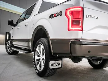 F-150 2015-2020 Gatorback Silver Ford Logo Splash Guards Rear Pair