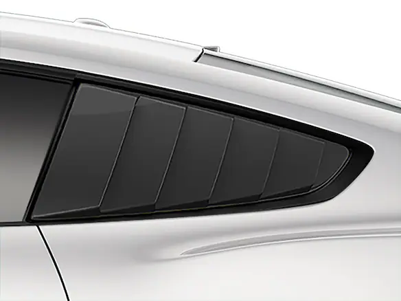 Mustang 2015-2023 Air Design® Matte Black Quarter Window Louvers Main Image