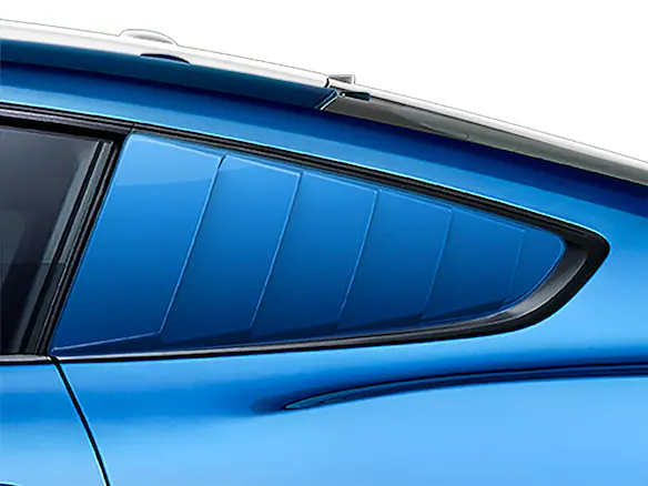 Mustang 2019-2021 Air Design® Velocity Blue Quarter Window Louvers Main Image