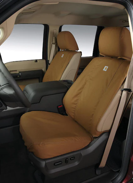 Super Duty 2019-2022 Carhartt Rear Seat Covers 60/40 in Brown Main Image