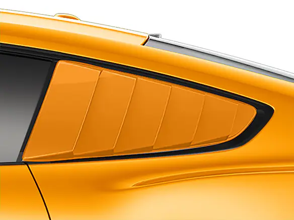 Mustang 2020-2021 Air Design® Twister Orange Quarter Window Louvers Main Image