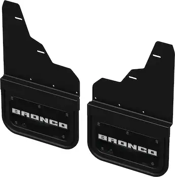 Bronco 2021-2024 Gatorback Bronco Text Logo Splash Guards Front Pair Without Rock Rails or Steps