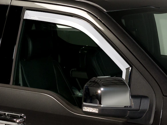 Putco Chrome In-Channel Side Window Deflectors, Front Only 2-Piece Set for Regular Cab Main Image