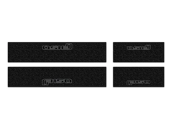 F-150 2021-2024 Tufskinz Gray Lettering on Black Texture Door Sill Kit