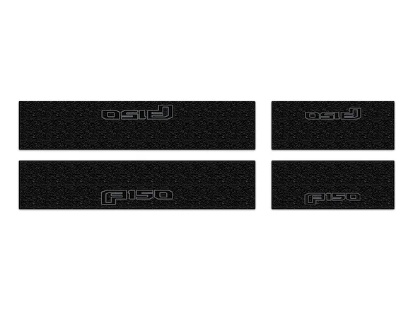 F-150 2021-2024 Tufskinz Gray Lettering on Black Texture Door Sill Kit Main Image