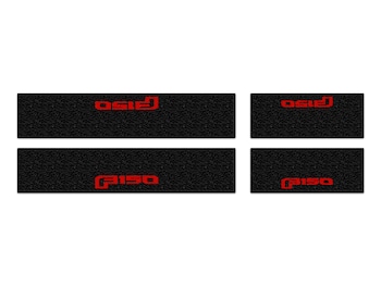 F-150 2021-2024 Tufskinz Red Lettering on Black Texture Door Sill Kit