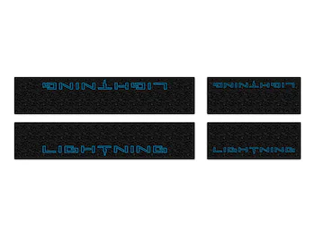 F-150 2021-2024 Tufskinz Lightning Logo on Black Texture Door Sill Kit for F-150 Lightning