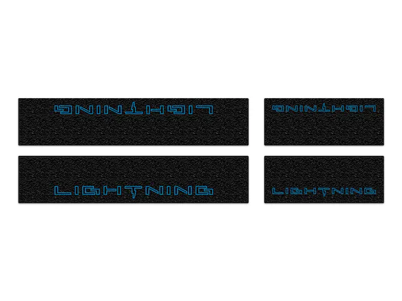 F-150 2021-2025 Tufskinz Lightning Logo on Black Texture Door Sill Kit for F-150 Lightning Main Image