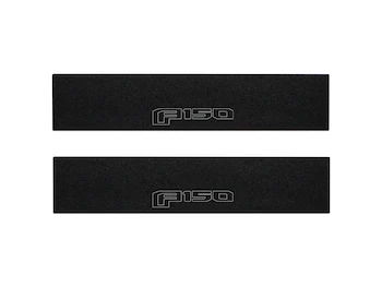 F-150 Reg Cab/SuperCab 2021-2024 Tufskinz Gray Lettering on Black Texture Door Sill Kit