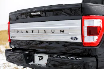 F-150 2021-2024 Gunmetal Platinum Lettering Tailgate Badge