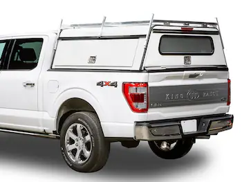 F-150 2021-2024 Leer Group Oxford White Cab High Commercial Bed Cap with Roof Rack for 5.5 Bed - NON-RETURNABLE