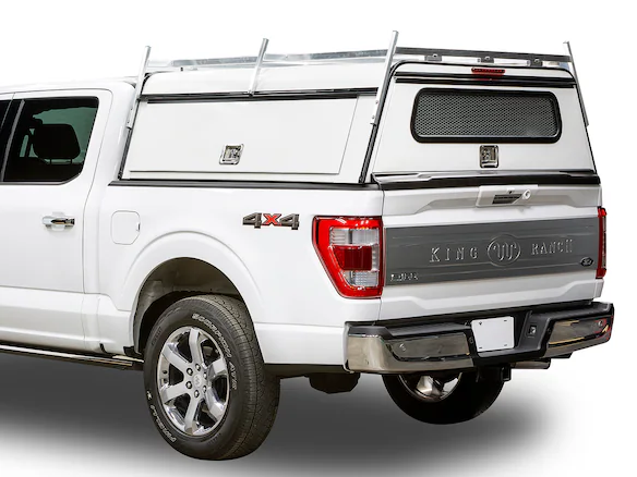 F-150 2021-2024 Leer Group Oxford White Cab High Commercial Bed Cap with Roof Rack for 6.5 Bed - NON-RETURNABLE Main Image