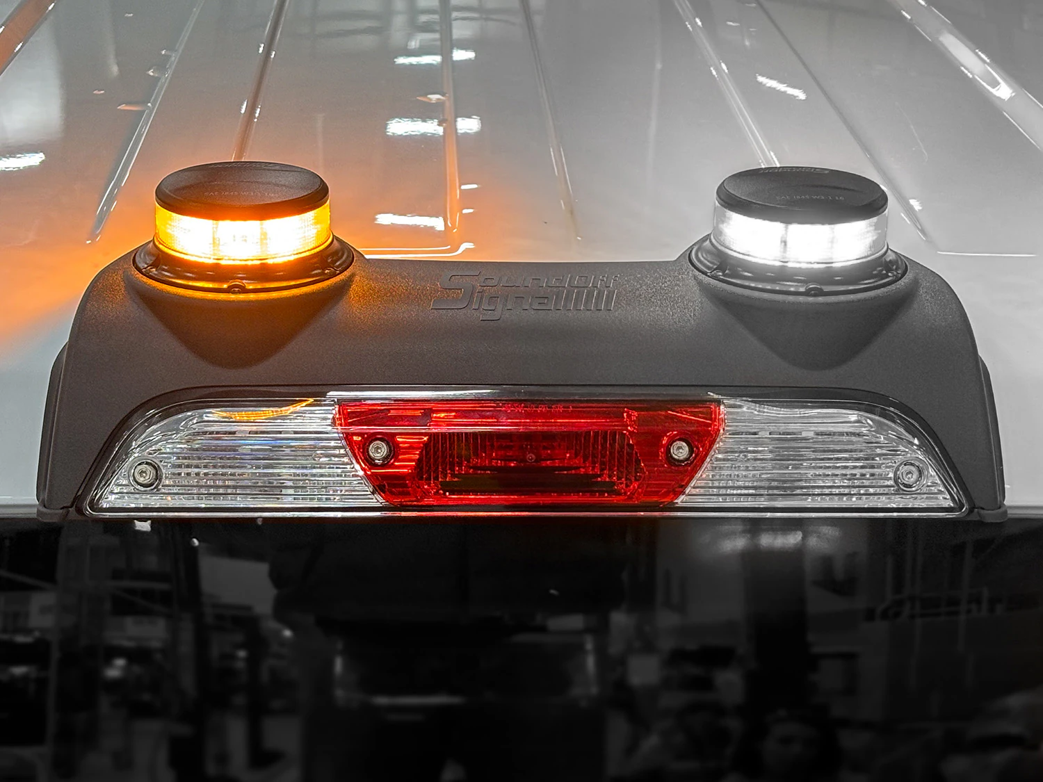 Super Duty 2022-2024 LED Warning Strobes - Amber and White,  For Vehicles With Upfitter Switches - For Fleet Use Only