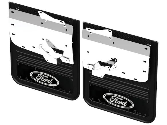 Super Duty DRW 2023-2025 Gatorback Rear Splash Guards w/Black Ford Oval and Black Surround Main Image