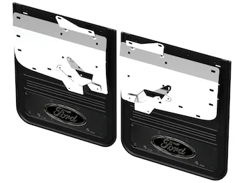 Super Duty DRW 2023-2025 Gatorback Rear Splash Guards w/Black Ford Oval and Gunmetal Surround