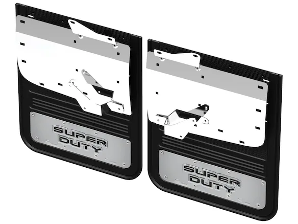 Super Duty DRW 2023-2025 Gatorback Rear Splash Guards w/Super Duty Die-Stamped Stainless Insert Main Image