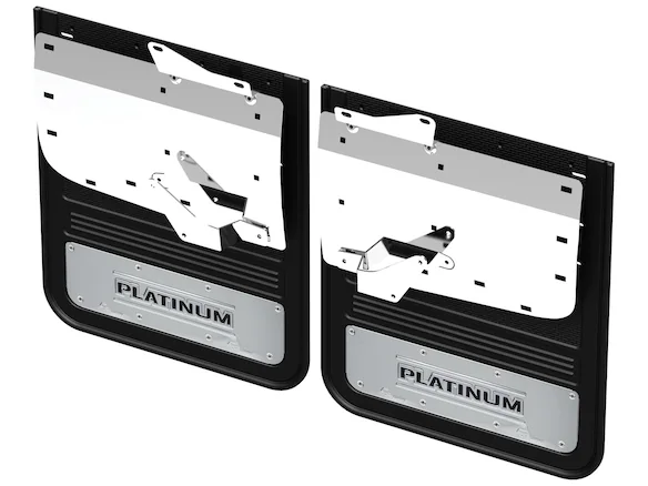 Super Duty DRW 2023-2025 Gatorback Rear Splash Guards w/PLATINUM Die-Stamped Stainless Insert Main Image