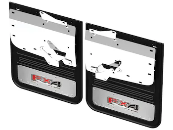 Super Duty DRW 2023-2025 Gatorback Rear Splash Guards w/FX4 Die-Stamped Stainless Insert