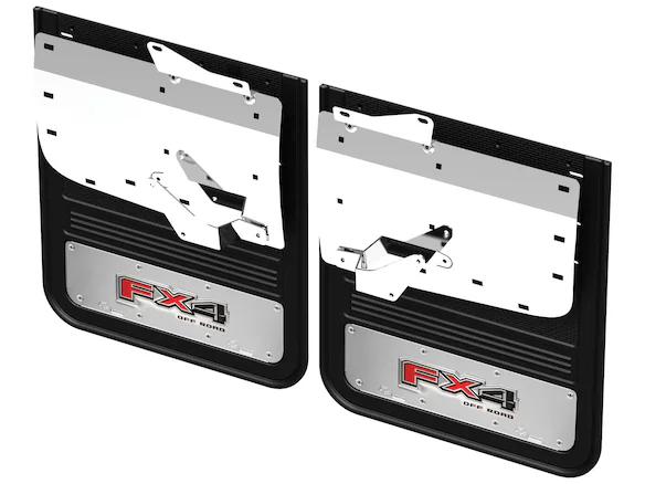 Super Duty DRW 2023-2025 Gatorback Rear Splash Guards w/FX4 Die-Stamped Stainless Insert Main Image