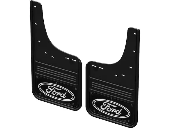 F-150 Lightning 2022-2025 Gatorback Rear Pair Splash Guards with Black Ford Oval on Black Main Image