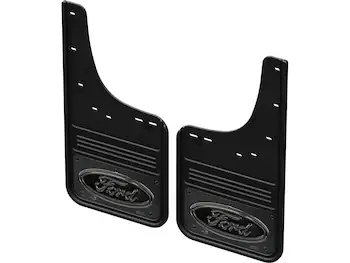 F-150 Lightning 2022-2023 Gatorback Rear Pair Splash Guards with Black Ford Oval on Gunmetal