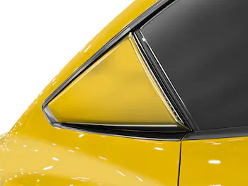 Mustang 2024-2025 Air Design® Yellow Splash Quarter Window Scoop Kit (Coupe)