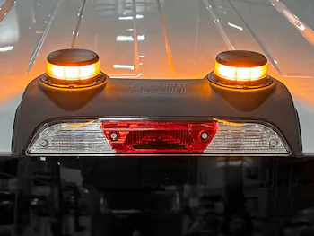 F-150 Lightning 2024 LED Warning Strobes by SoundOff Signal, Amber Only, Med Dark Slate Interior