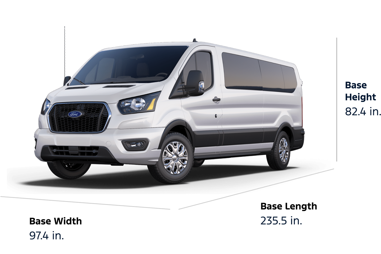 2025 Transit® Passenger Van XLT Dimensions