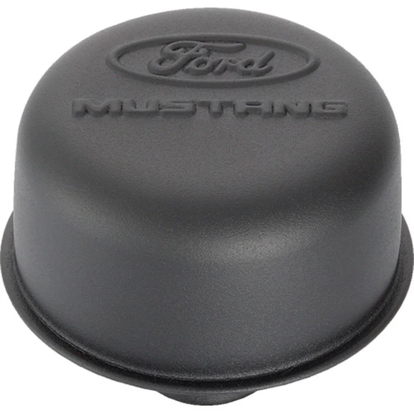 FORD MUSTANG LOGO AIR BREATHER CAP: BLACK CRINKLE FINISH Main Image