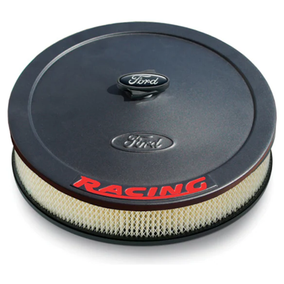 AIR CLEANER KIT: BLACK CRINKLE FINISH, RED FORD RACING EMBLEM Main Image