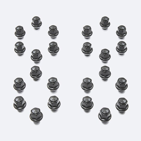 M12 x 1.5 BLACK LUG NUT VEHICLE KIT OF 24 Main Image