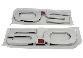 Mustang 2015-2024 5.0L Chrome Fender Emblems/Badges Pair