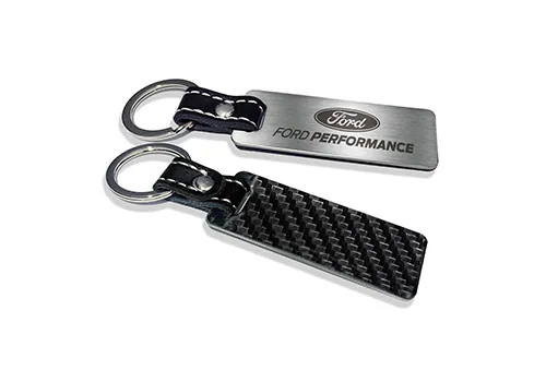 FORD PERFORMANCE CARBON FIBER & STAINLESS STEEL KEYCHAIN